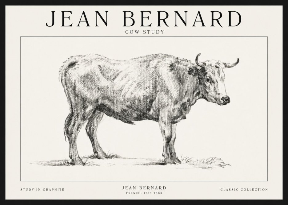 Jean Bernard Cow Study No1 - Poster