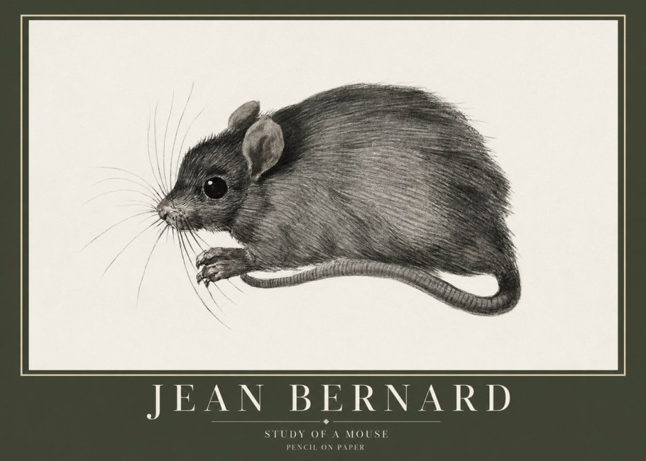 Jean Bernard Mouse Study No5 - Poster