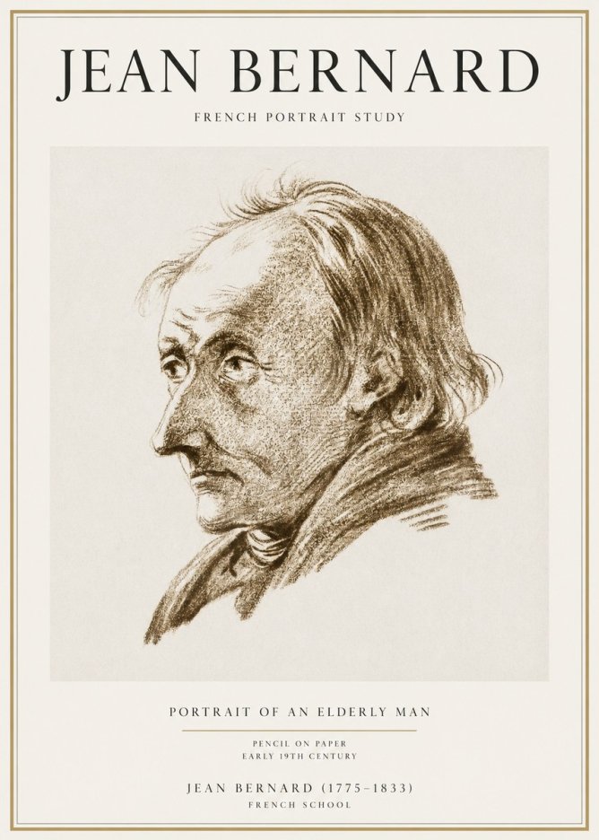 Jean Bernard Portrait of an Elderly Man No1 - Poster