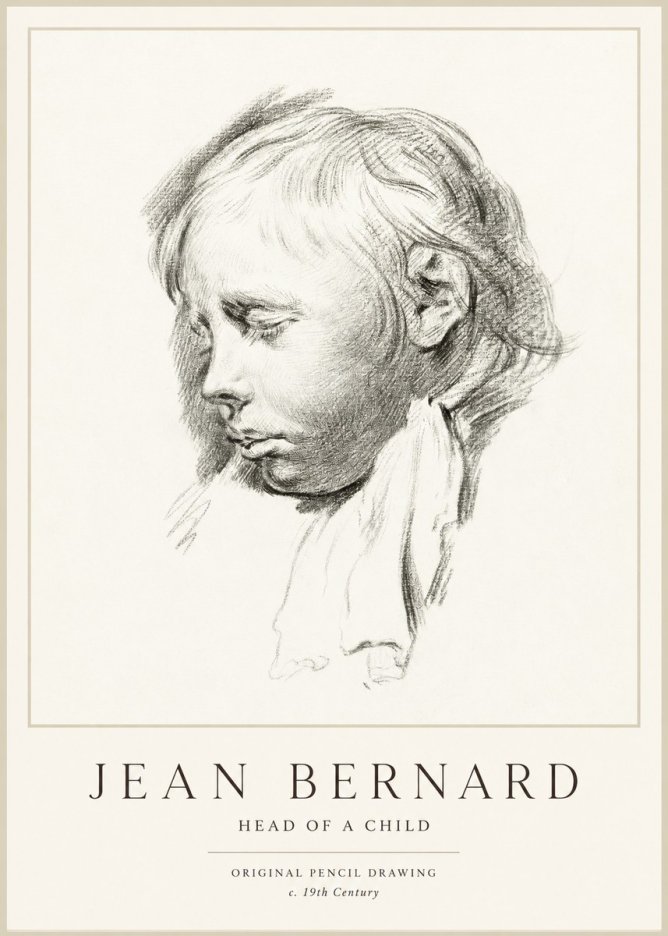Jean Bernard Head of a Child No1 - Poster