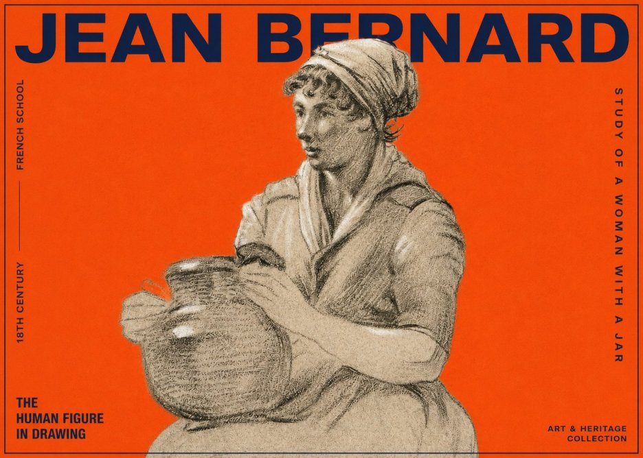 Jean Bernard Study of a Young Woman with a Pot No6 - Poster