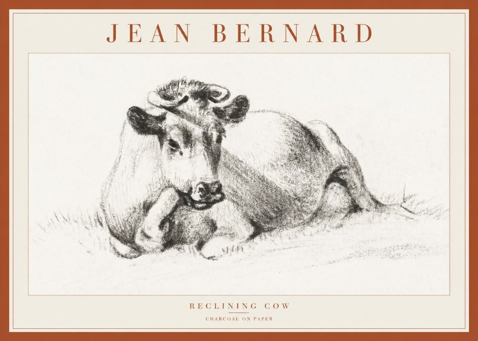 Jean Bernard Reclining Cow I No1 - Poster