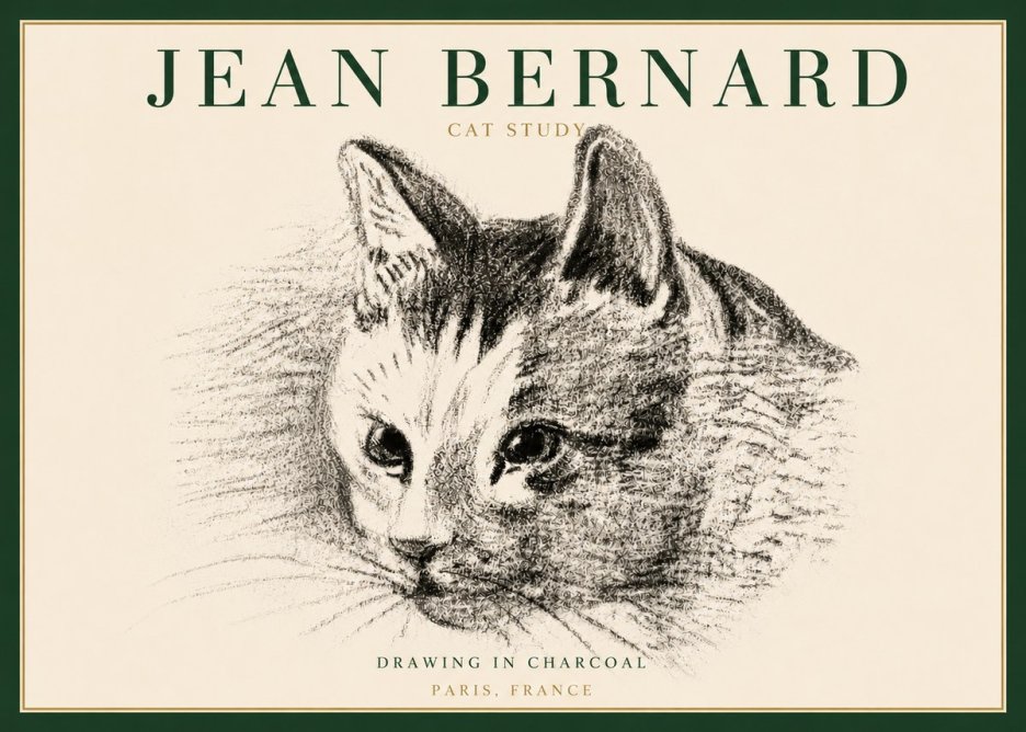 Jean Bernard Cat Study III No4 - Poster