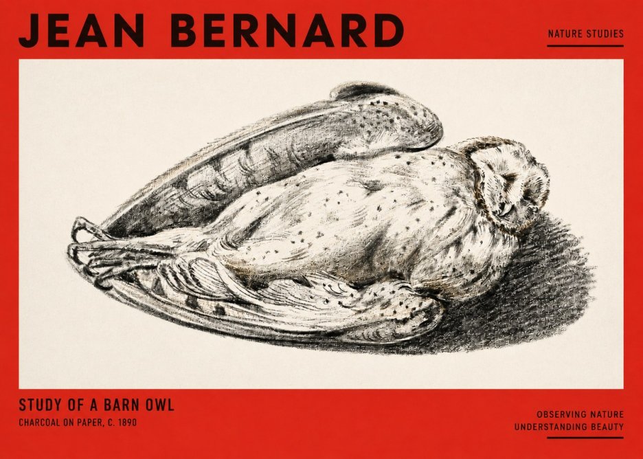 Jean Bernard Sleeping Owl No3 - Poster