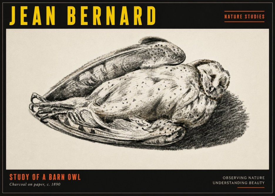 Jean Bernard Sleeping Owl No5 - Poster