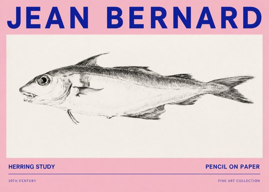 Jean Bernard Herring Study No3 - Poster