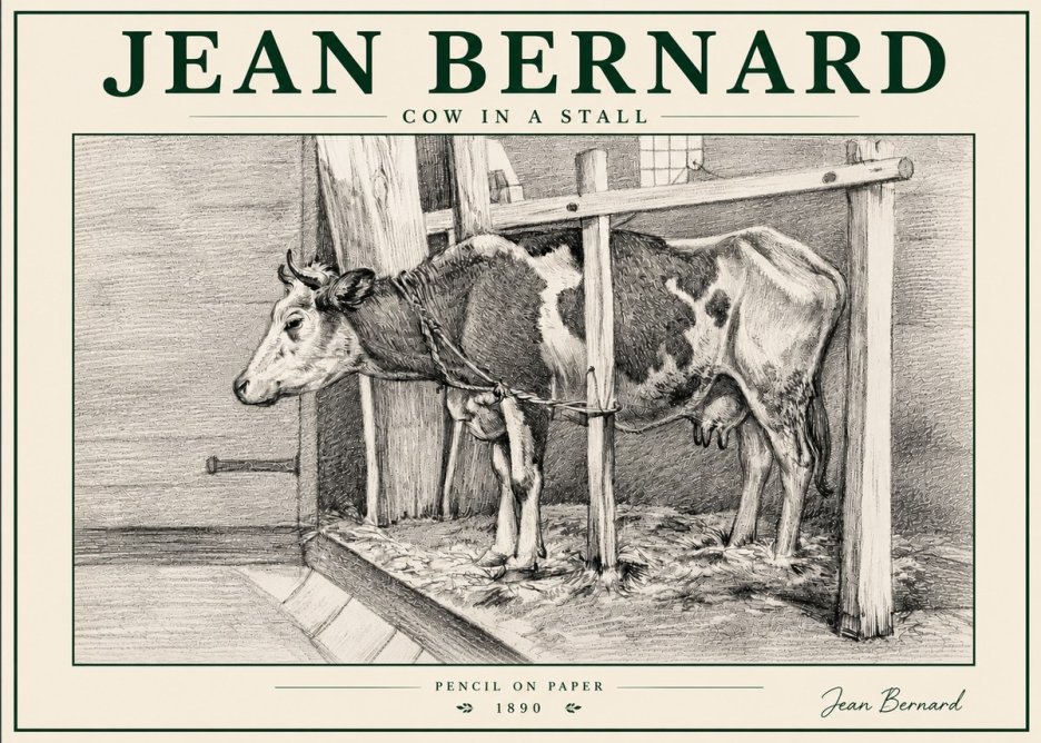 Jean Bernard Cow in a Stall No6 - Poster