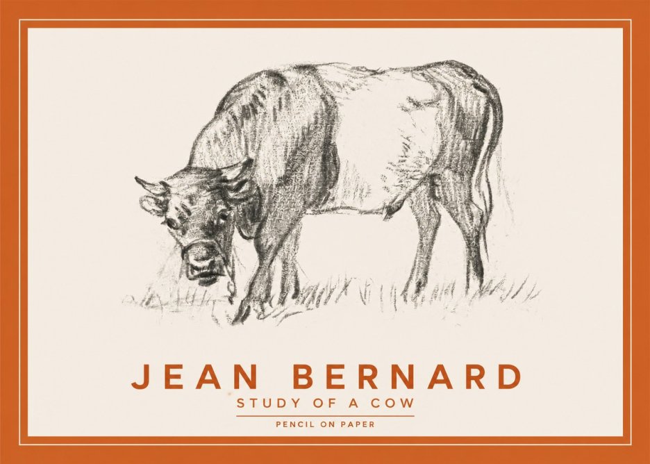 Jean Bernard Study of a Cow II No2 - Poster