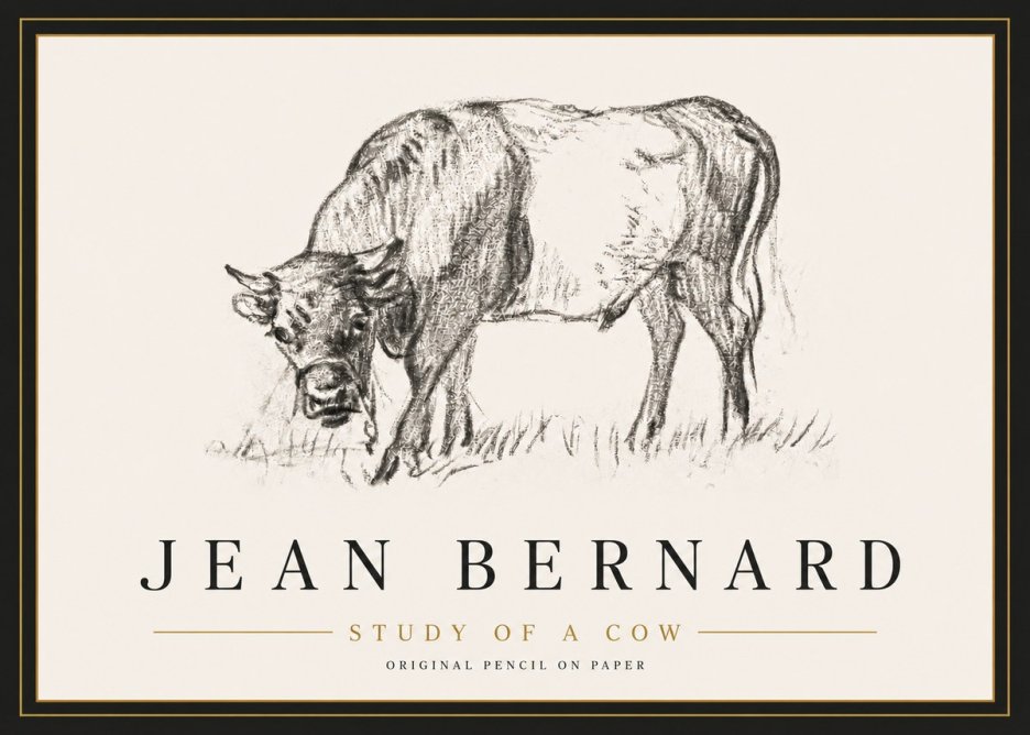Jean Bernard Study of a Cow II No5 - Poster