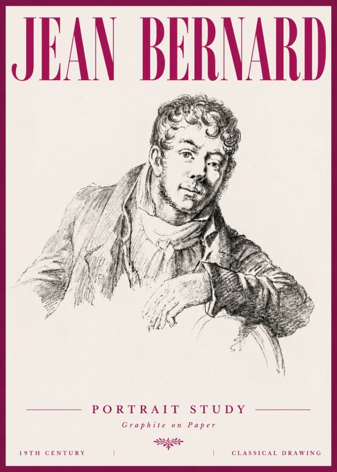 Jean Bernard French Portrait Study No6 - Poster