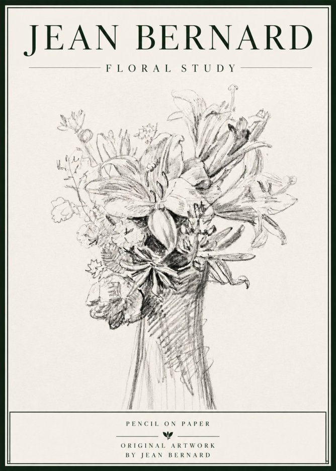 Jean Bernard Bouquet of Lilies No6 - Poster