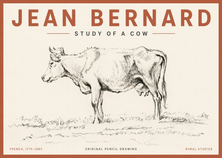 Jean Bernard Study of a Cow III No6 - Poster