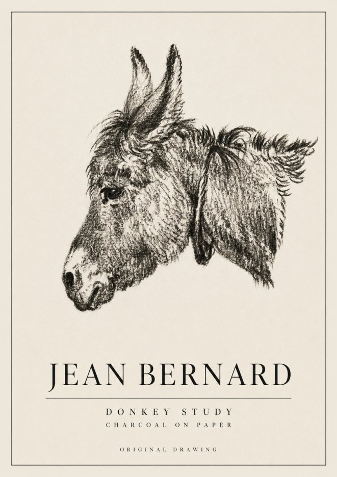 Jean Bernard Donkey Study III No3 - Poster