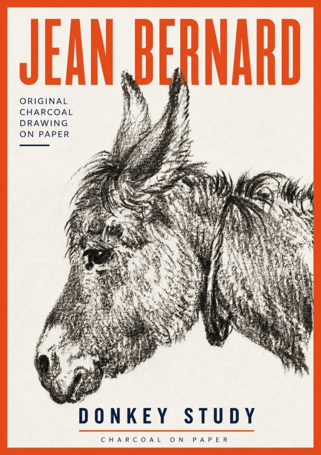 Jean Bernard Donkey Study III No4 - Poster