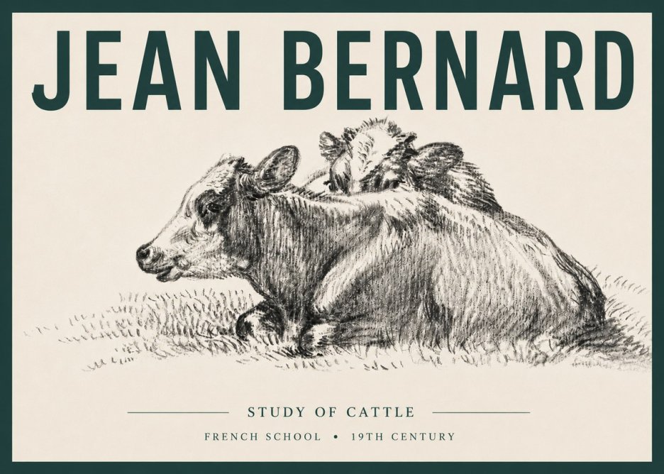 Jean Bernard Study of Cows No6 - Poster