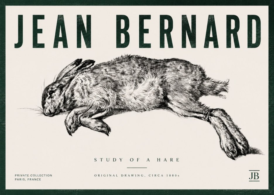 Jean Bernard Study of a Rabbit No6 - Poster