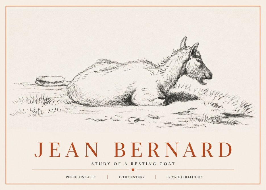 Jean Bernard Study of a Resting Goat No6 - Poster