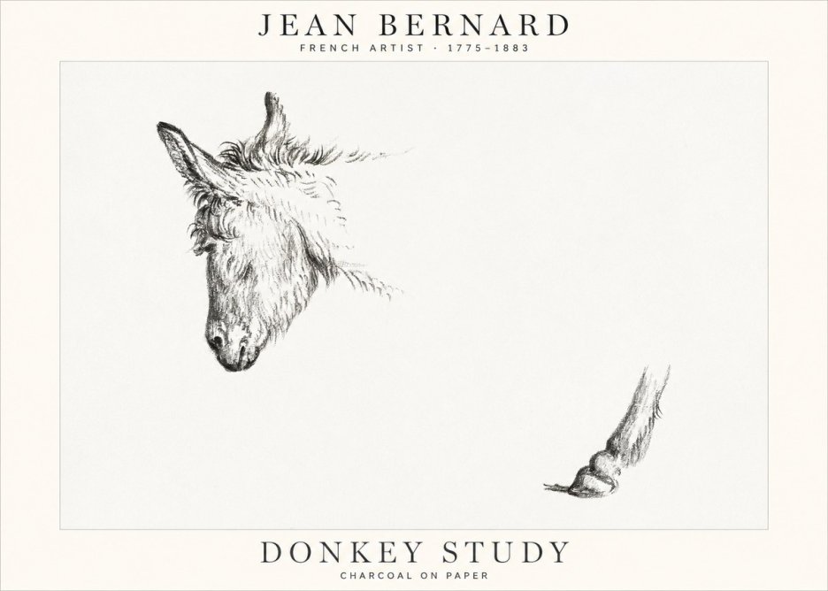 Jean Bernard Study of a Donkey II No2 - Poster