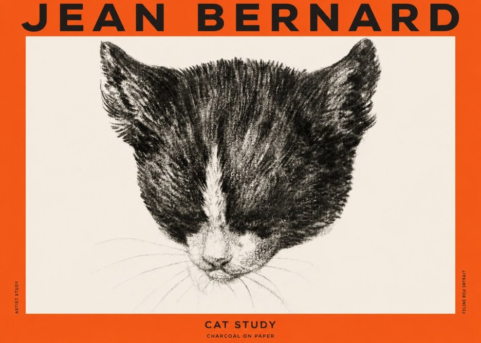 Jean Bernard Cat Study V No2 - Poster