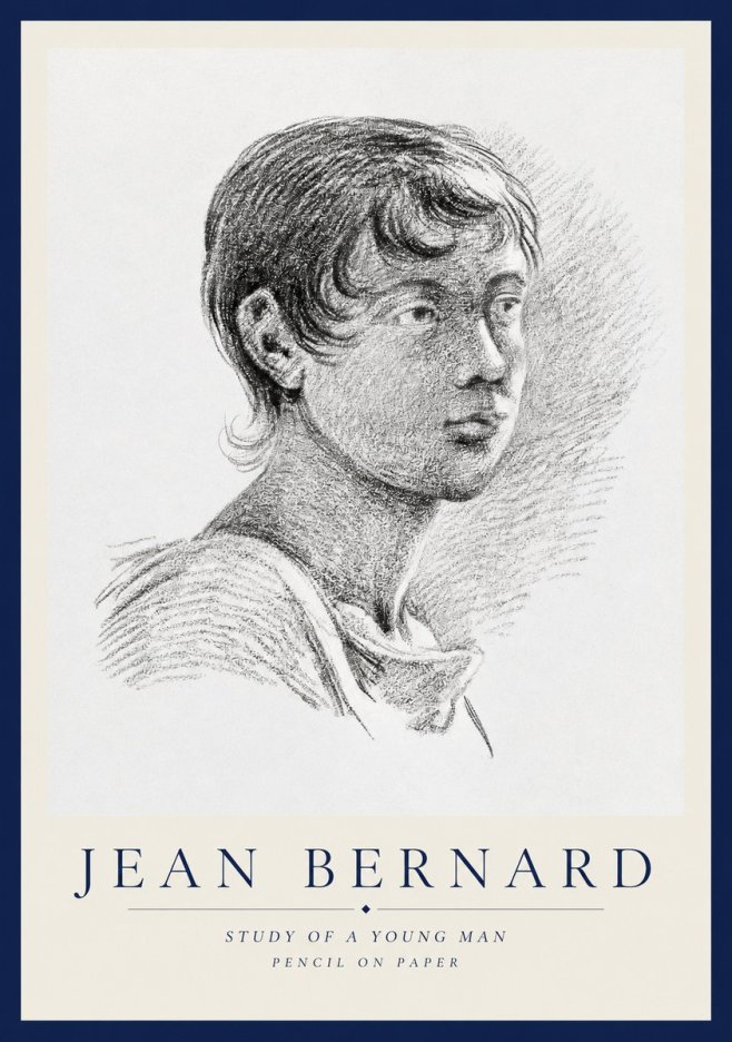 Jean Bernard Study of a Young Boy No3 - Poster