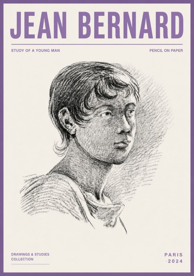Jean Bernard Study of a Young Boy No6 - Poster