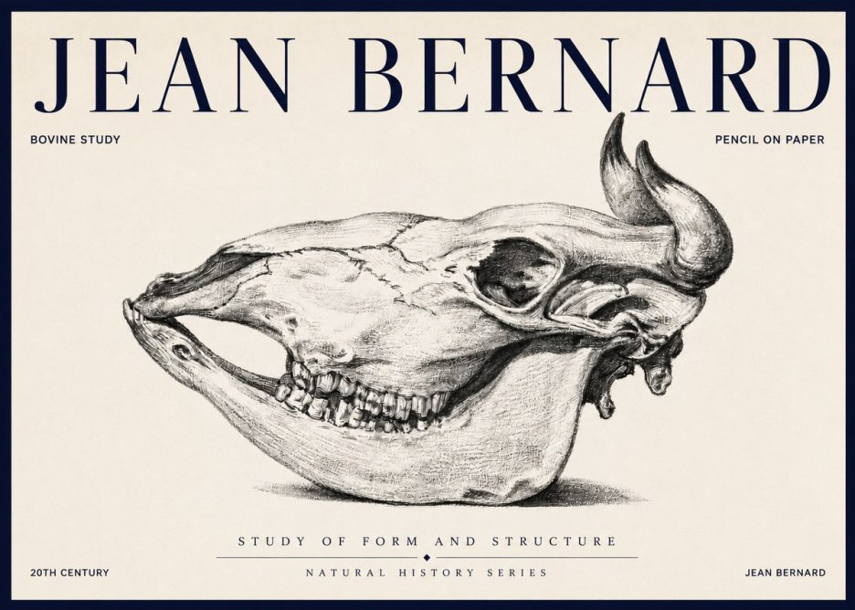 Jean Bernard Bovine Skull Study No6 - Poster