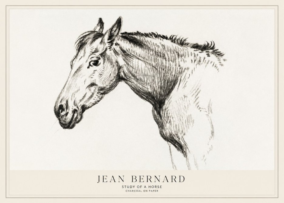 Jean Bernard Study of a Horse VI No1 - Poster