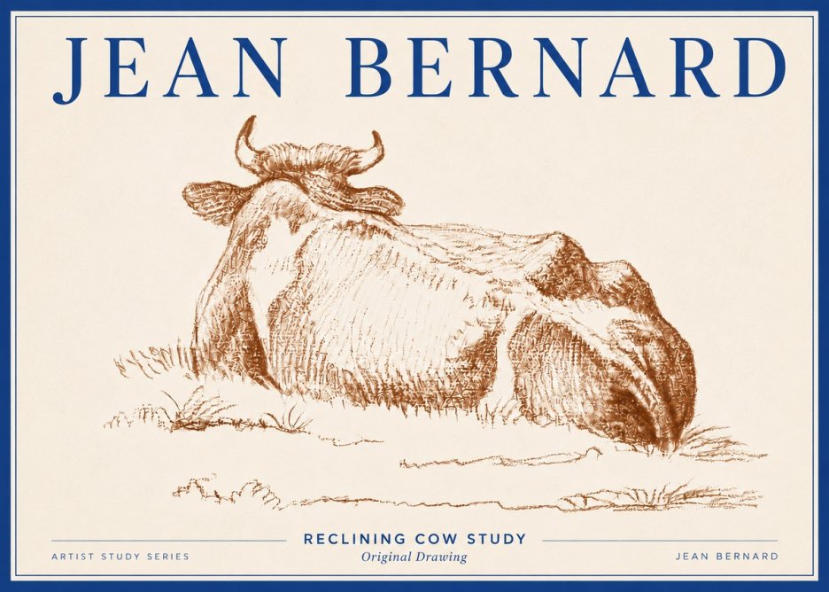 Jean Bernard Reclining Cow Study No6 - Poster