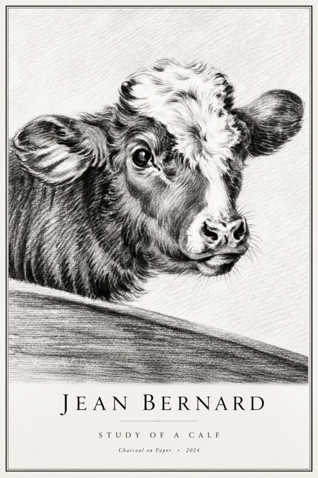 Jean Bernard Study of a Calf II No2 - Poster
