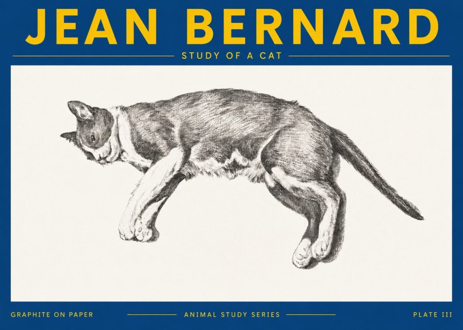 Jean Bernard Cat Study VII No5 - Poster
