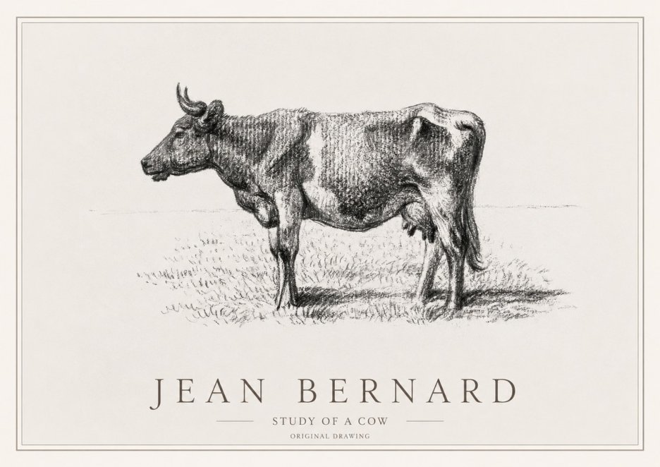 Jean Bernard Cow I No3 - Poster