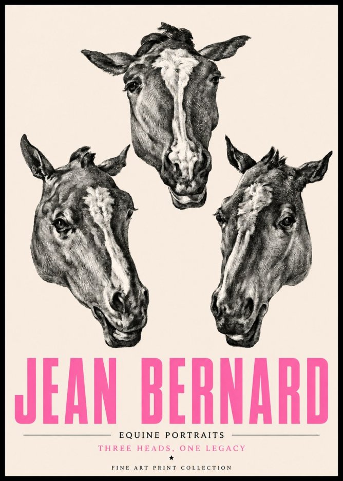 Jean Bernard Three Studies of a Horse No5 - Poster