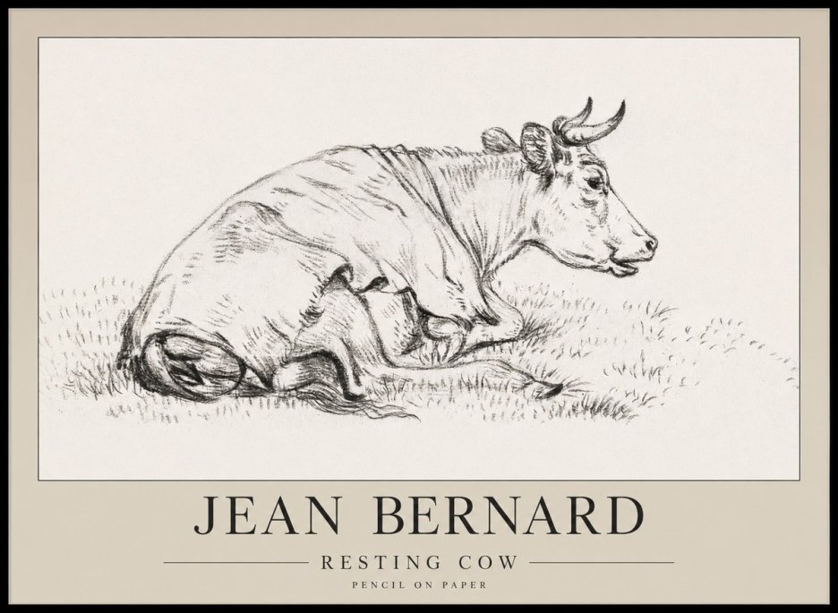 Jean Bernard Resting Cow III No1 - Poster