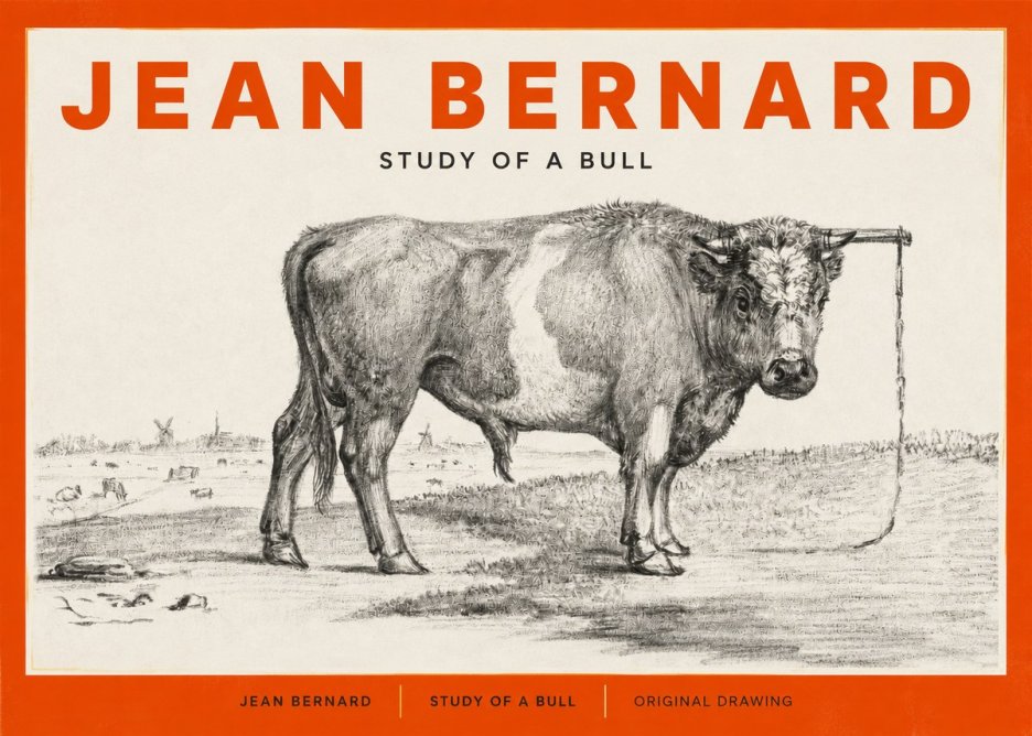 Jean Bernard Study of a Bull III No2 - Poster