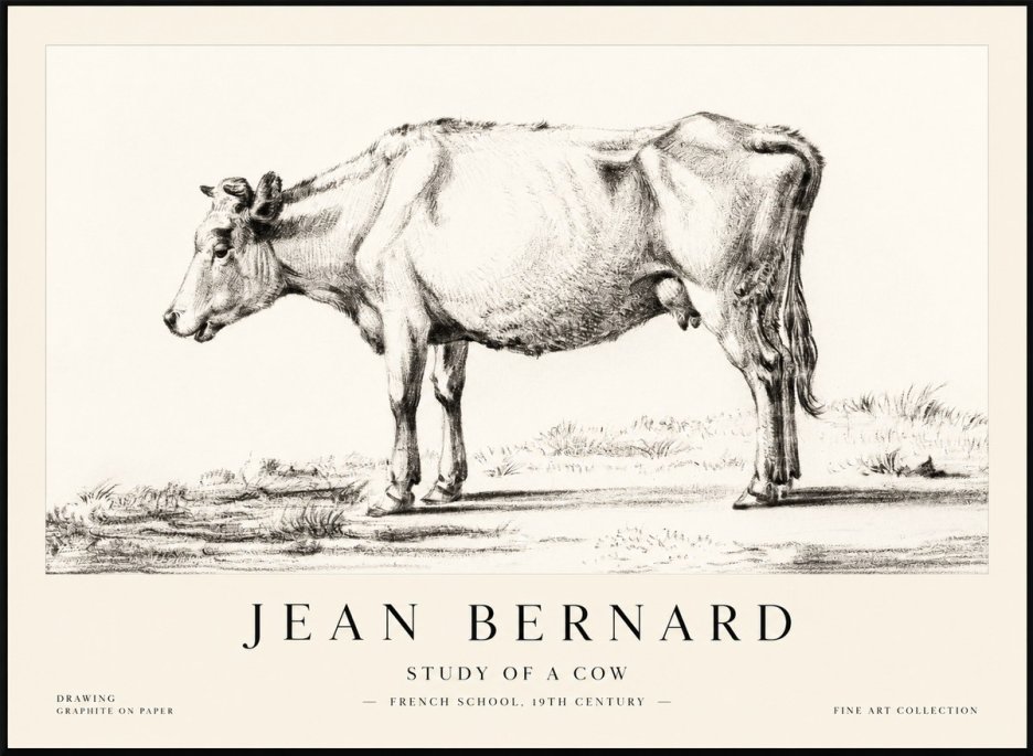Jean Bernard Study of a Cow XI No2 - Poster