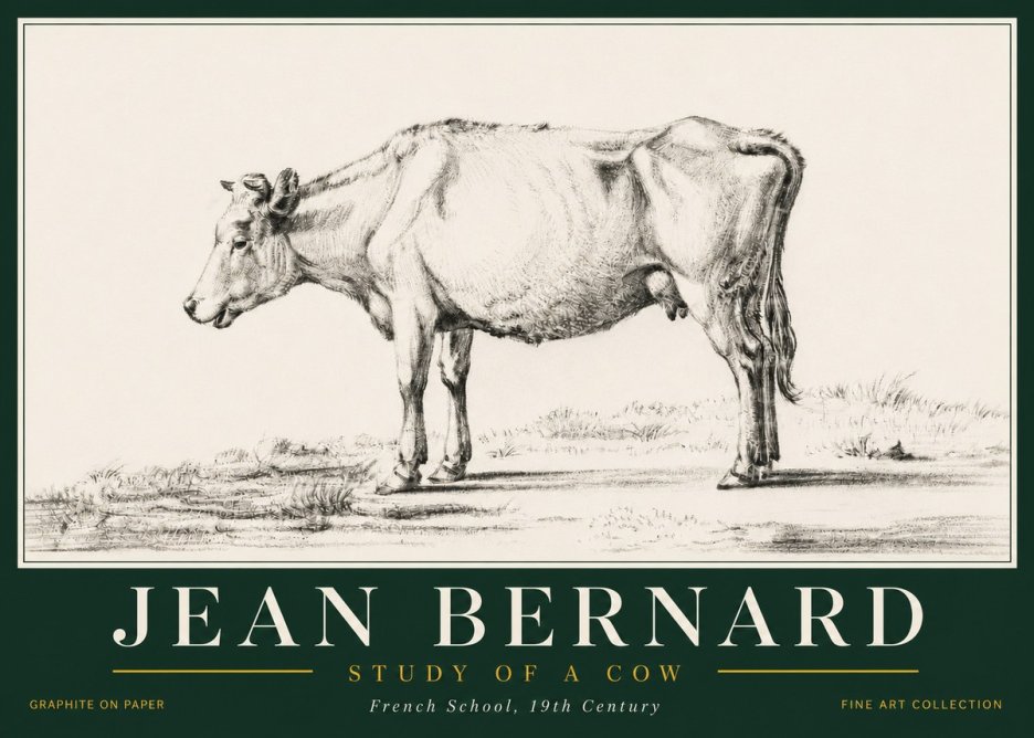 Jean Bernard Study of a Cow XI No6 - Poster