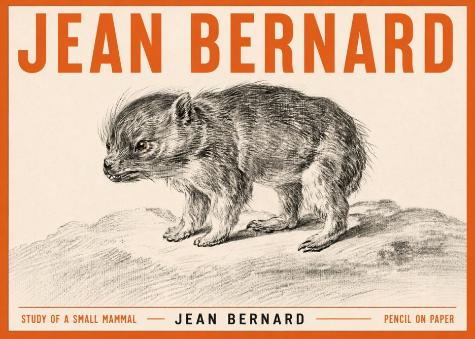 Jean Bernard Study of a Small Mammal No3 - Poster