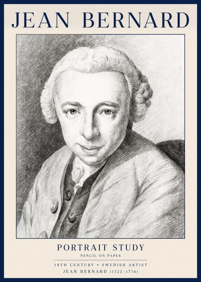 Jean Bernard Portrait of a Gentleman I No4 - Poster