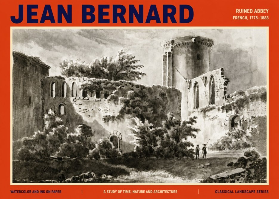 Jean Bernard Ruins of an Old Abbey No4 - Poster
