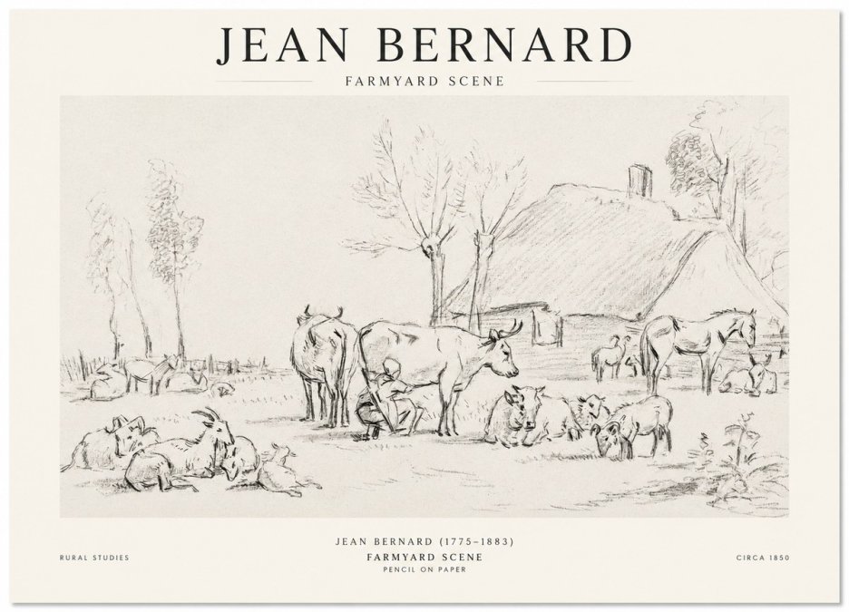 Jean Bernard Farmyard Scene No1 - Poster