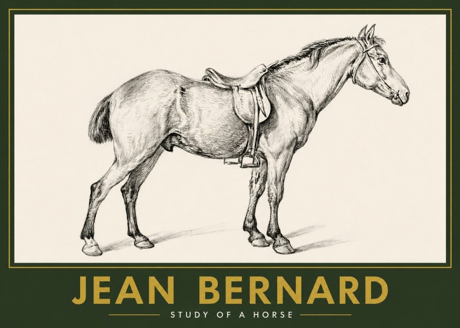 Jean Bernard Study of a Horse X No2 - Poster