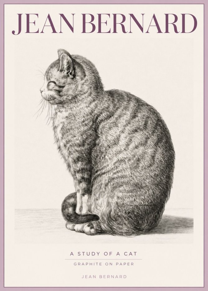 Jean Bernard Cat in Profile No5 - Poster