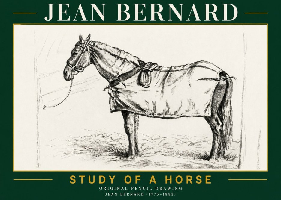 Jean Bernard Study of a Horse XI No2 - Poster