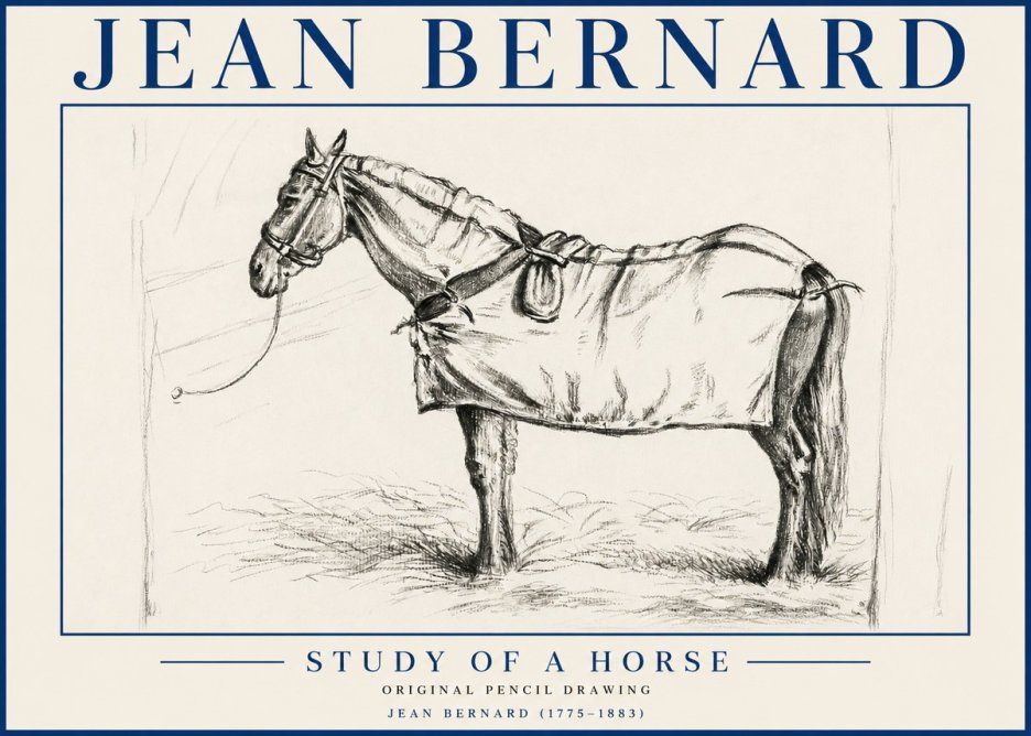 Jean Bernard Study of a Horse XI No5 - Poster