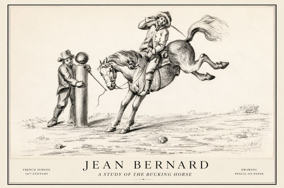 Jean Bernard A Study of the Bucking Horse No1 - Poster
