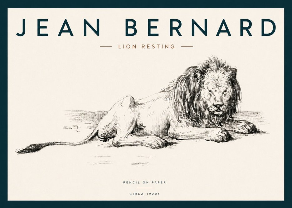 Jean Bernard Lion Resting No3 - Poster