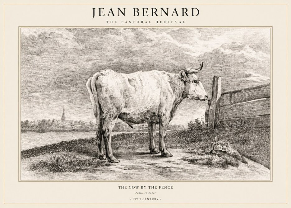 Jean Bernard Study of a Cow XV No3 - Poster