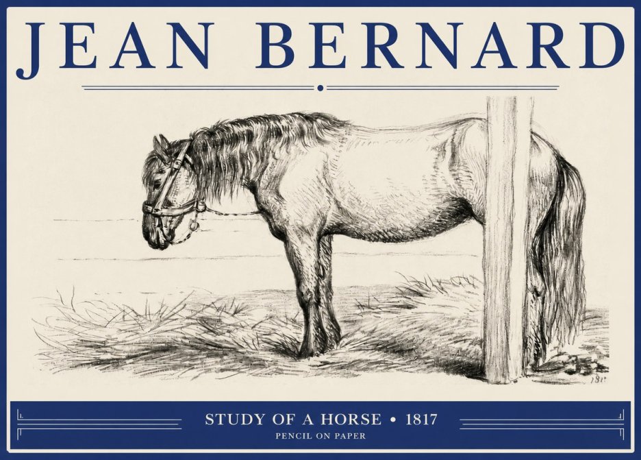 Jean Bernard Study of a Horse XII No2 - Poster