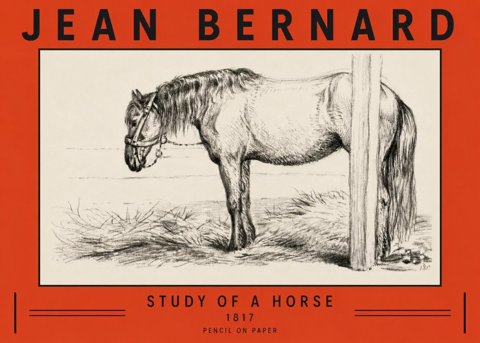Jean Bernard Study of a Horse XII No3 - Poster