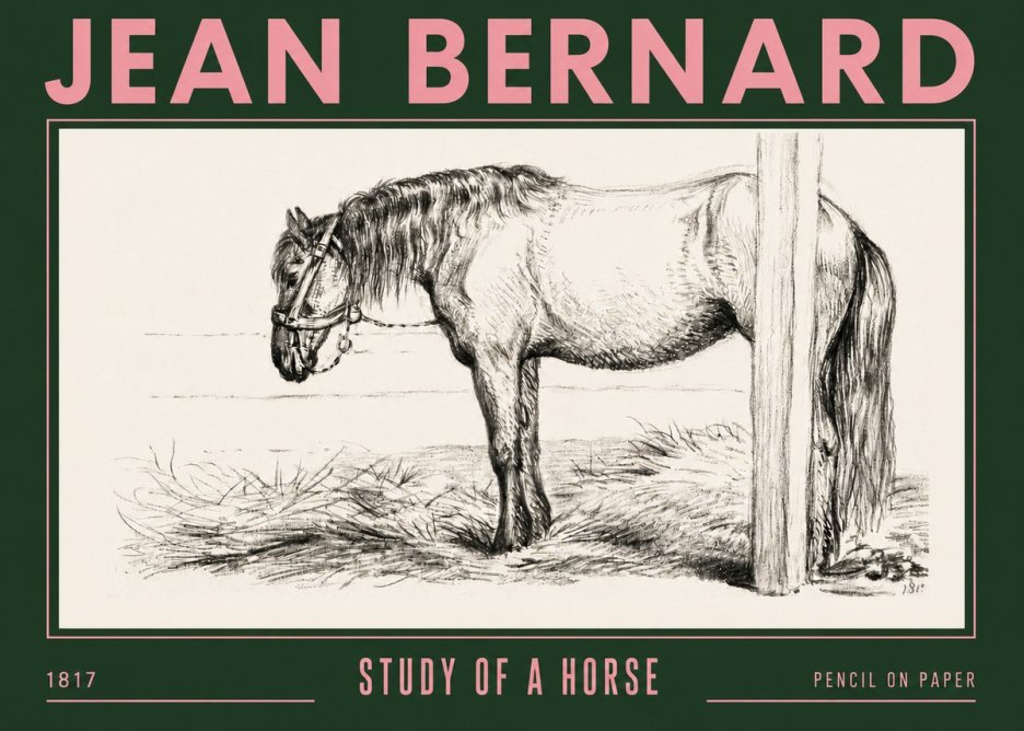 Jean Bernard Study of a Horse XII No4 - Poster
